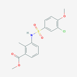 molecular formula C16H16ClNO5S B4847809 methyl 3-{[(3-chloro-4-methoxyphenyl)sulfonyl]amino}-2-methylbenzoate 