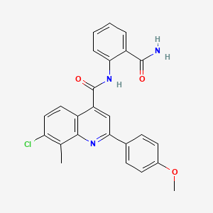 molecular formula C25H20ClN3O3 B4847817 N-(2-carbamoylphenyl)-7-chloro-2-(4-methoxyphenyl)-8-methylquinoline-4-carboxamide 