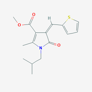 molecular formula C16H19NO3S B4847862 METHYL (4Z)-2-METHYL-1-(2-METHYLPROPYL)-5-OXO-4-[(THIOPHEN-2-YL)METHYLIDENE]-4,5-DIHYDRO-1H-PYRROLE-3-CARBOXYLATE 