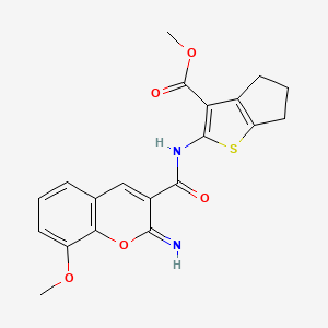 molecular formula C20H18N2O5S B4848124 METHYL 2-(2-IMINO-8-METHOXY-2H-CHROMENE-3-AMIDO)-4H,5H,6H-CYCLOPENTA[B]THIOPHENE-3-CARBOXYLATE 