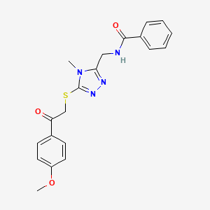 molecular formula C20H20N4O3S B4848155 N-[[5-[2-(4-methoxyphenyl)-2-oxoethyl]sulfanyl-4-methyl-1,2,4-triazol-3-yl]methyl]benzamide 