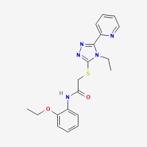molecular formula C19H21N5O2S B4848173 N-(2-ethoxyphenyl)-2-{[4-ethyl-5-(pyridin-2-yl)-4H-1,2,4-triazol-3-yl]sulfanyl}acetamide CAS No. 578751-33-4