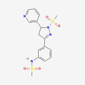 molecular formula C16H18N4O4S2 B4848175 N-[3-(2-methylsulfonyl-3-pyridin-3-yl-3,4-dihydropyrazol-5-yl)phenyl]methanesulfonamide 