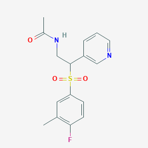 molecular formula C16H17FN2O3S B4848262 N-[2-(4-fluoro-3-methylphenyl)sulfonyl-2-pyridin-3-ylethyl]acetamide 