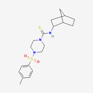 molecular formula C19H27N3O2S2 B4848275 N-(bicyclo[2.2.1]hept-2-yl)-4-[(4-methylphenyl)sulfonyl]piperazine-1-carbothioamide 
