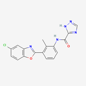 molecular formula C17H12ClN5O2 B4848295 N-[3-(5-chloro-1,3-benzoxazol-2-yl)-2-methylphenyl]-1H-1,2,4-triazole-5-carboxamide 