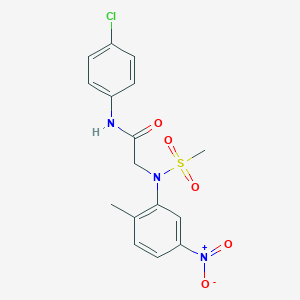 molecular formula C16H16ClN3O5S B4848394 N~1~-(4-chlorophenyl)-N~2~-(2-methyl-5-nitrophenyl)-N~2~-(methylsulfonyl)glycinamide 