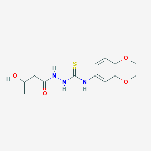 molecular formula C13H17N3O4S B4848434 N-(2,3-dihydro-1,4-benzodioxin-6-yl)-2-(3-hydroxybutanoyl)hydrazinecarbothioamide 