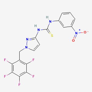molecular formula C17H10F5N5O2S B4848451 N-(3-nitrophenyl)-N'-[1-(pentafluorobenzyl)-1H-pyrazol-3-yl]thiourea 