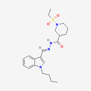 molecular formula C21H30N4O3S B4848462 N'-[(1-butyl-1H-indol-3-yl)methylene]-1-(ethylsulfonyl)-3-piperidinecarbohydrazide 