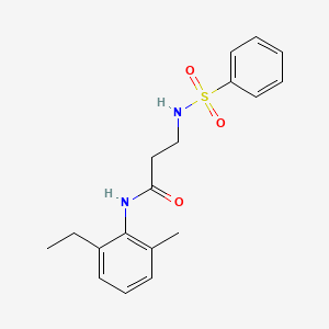 molecular formula C18H22N2O3S B4848483 N~1~-(2-ethyl-6-methylphenyl)-N~3~-(phenylsulfonyl)-beta-alaninamide 