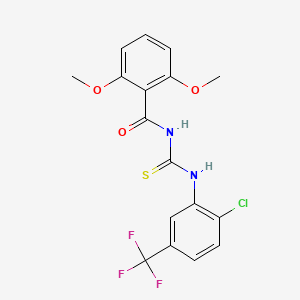 molecular formula C17H14ClF3N2O3S B4848654 N-{[2-chloro-5-(trifluoromethyl)phenyl]carbamothioyl}-2,6-dimethoxybenzamide 