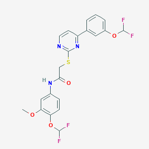 molecular formula C21H17F4N3O4S B4848701 N~1~-[4-(DIFLUOROMETHOXY)-3-METHOXYPHENYL]-2-({4-[3-(DIFLUOROMETHOXY)PHENYL]-2-PYRIMIDINYL}SULFANYL)ACETAMIDE 
