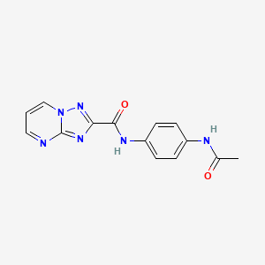 molecular formula C14H12N6O2 B4848796 N~2~-[4-(ACETYLAMINO)PHENYL][1,2,4]TRIAZOLO[1,5-A]PYRIMIDINE-2-CARBOXAMIDE 