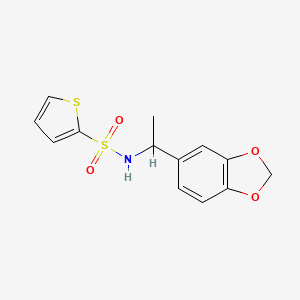 molecular formula C13H13NO4S2 B4848801 N-[1-(1,3-benzodioxol-5-yl)ethyl]thiophene-2-sulfonamide 