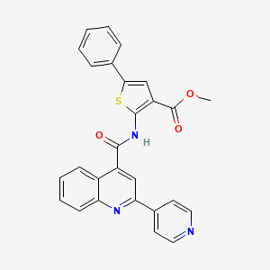 molecular formula C27H19N3O3S B4848830 methyl 5-phenyl-2-({[2-(4-pyridinyl)-4-quinolinyl]carbonyl}amino)-3-thiophenecarboxylate 