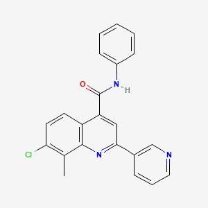 molecular formula C22H16ClN3O B4849003 7-chloro-8-methyl-N-phenyl-2-(pyridin-3-yl)quinoline-4-carboxamide 