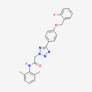 molecular formula C24H22FN5O2 B4849063 N-(2,6-DIMETHYLPHENYL)-2-(5-{4-[(2-FLUOROPHENYL)METHOXY]PHENYL}-2H-1,2,3,4-TETRAZOL-2-YL)ACETAMIDE 