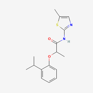 molecular formula C16H20N2O2S B4849131 N-(5-methyl-1,3-thiazol-2-yl)-2-[2-(propan-2-yl)phenoxy]propanamide 