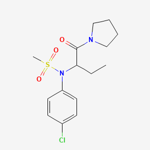 molecular formula C15H21ClN2O3S B4849249 N-(4-chlorophenyl)-N-[1-(1-pyrrolidinylcarbonyl)propyl]methanesulfonamide 