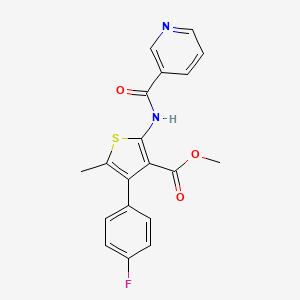 molecular formula C19H15FN2O3S B4849425 METHYL 4-(4-FLUOROPHENYL)-5-METHYL-2-(PYRIDINE-3-AMIDO)THIOPHENE-3-CARBOXYLATE 