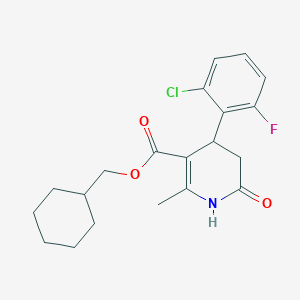 molecular formula C20H23ClFNO3 B4849518 Cyclohexylmethyl 4-(2-chloro-6-fluorophenyl)-2-methyl-6-oxo-1,4,5,6-tetrahydropyridine-3-carboxylate 