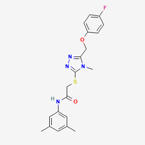 molecular formula C20H21FN4O2S B4849701 N-(3,5-dimethylphenyl)-2-({5-[(4-fluorophenoxy)methyl]-4-methyl-4H-1,2,4-triazol-3-yl}sulfanyl)acetamide 