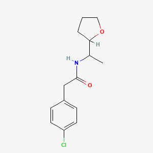 molecular formula C14H18ClNO2 B4850126 2-(4-chlorophenyl)-N-[1-(tetrahydrofuran-2-yl)ethyl]acetamide 