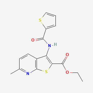 molecular formula C16H14N2O3S2 B4850154 ETHYL 6-METHYL-3-(THIOPHENE-2-AMIDO)THIENO[2,3-B]PYRIDINE-2-CARBOXYLATE 
