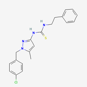 molecular formula C20H21ClN4S B4850264 N-[1-(4-CHLOROBENZYL)-5-METHYL-1H-PYRAZOL-3-YL]-N'-PHENETHYLTHIOUREA 