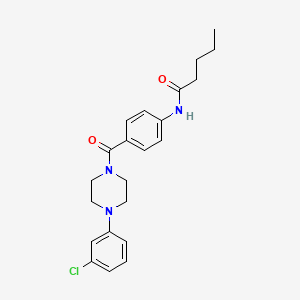 molecular formula C22H26ClN3O2 B4850277 N-{4-[4-(3-CHLOROPHENYL)PIPERAZINE-1-CARBONYL]PHENYL}PENTANAMIDE 