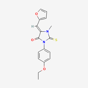 molecular formula C17H16N2O3S B4850307 (5Z)-3-(4-ETHOXYPHENYL)-5-[(FURAN-2-YL)METHYLIDENE]-1-METHYL-2-SULFANYLIDENEIMIDAZOLIDIN-4-ONE 
