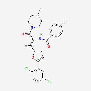 molecular formula C27H26Cl2N2O3 B4850333 N-[(1Z)-1-[5-(2,5-dichlorophenyl)furan-2-yl]-3-(4-methylpiperidin-1-yl)-3-oxoprop-1-en-2-yl]-4-methylbenzamide 