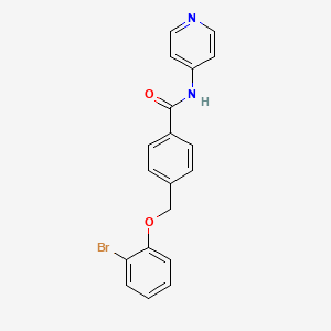 molecular formula C19H15BrN2O2 B4850339 4-[(2-BROMOPHENOXY)METHYL]-N-(4-PYRIDYL)BENZAMIDE 