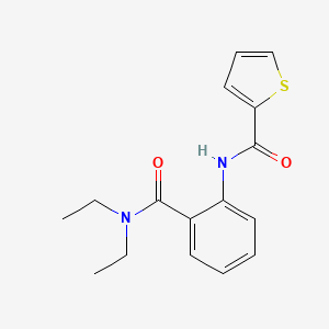molecular formula C16H18N2O2S B4850380 N-[2-(diethylcarbamoyl)phenyl]thiophene-2-carboxamide 