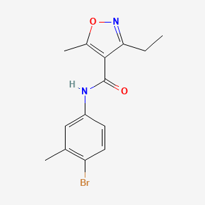 molecular formula C14H15BrN2O2 B4850416 N-(4-BROMO-3-METHYLPHENYL)-3-ETHYL-5-METHYL-12-OXAZOLE-4-CARBOXAMIDE 