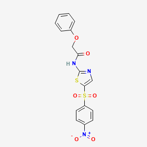 molecular formula C17H13N3O6S2 B4850542 N-[5-(4-nitrobenzenesulfonyl)-1,3-thiazol-2-yl]-2-phenoxyacetamide 