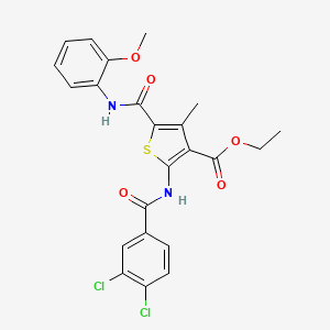 molecular formula C23H20Cl2N2O5S B4850576 Ethyl 2-(3,4-dichlorobenzamido)-5-[(2-methoxyphenyl)carbamoyl]-4-methylthiophene-3-carboxylate 