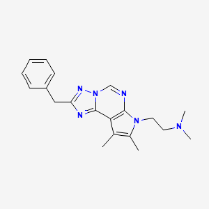 molecular formula C20H24N6 B4850640 N-[2-(2-BENZYL-8,9-DIMETHYL-7H-PYRROLO[3,2-E][1,2,4]TRIAZOLO[1,5-C]PYRIMIDIN-7-YL)ETHYL]-N,N-DIMETHYLAMINE 