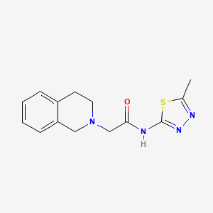 molecular formula C14H16N4OS B4850791 2-(3,4-dihydroisoquinolin-2(1H)-yl)-N-(5-methyl-1,3,4-thiadiazol-2-yl)acetamide 