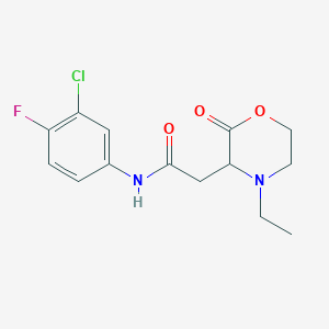 molecular formula C14H16ClFN2O3 B4850849 N-(3-chloro-4-fluorophenyl)-2-(4-ethyl-2-oxomorpholin-3-yl)acetamide 