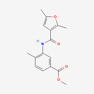 molecular formula C16H17NO4 B4850857 METHYL 3-{[(2,5-DIMETHYL-3-FURYL)CARBONYL]AMINO}-4-METHYLBENZOATE 