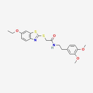 molecular formula C21H24N2O4S2 B4850895 N-[2-(3,4-dimethoxyphenyl)ethyl]-2-[(6-ethoxy-1,3-benzothiazol-2-yl)sulfanyl]acetamide 