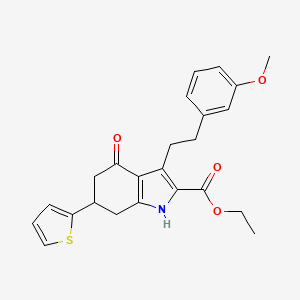 molecular formula C24H25NO4S B4851152 ethyl 3-[2-(3-methoxyphenyl)ethyl]-4-oxo-6-(thiophen-2-yl)-4,5,6,7-tetrahydro-1H-indole-2-carboxylate 