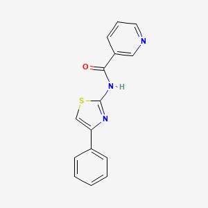 molecular formula C15H11N3OS B4851293 3-Pyridinecarboxamide, N-(4-phenyl-2-thiazolyl)- CAS No. 14397-15-0