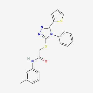 molecular formula C21H18N4OS2 B4851294 N-(3-methylphenyl)-2-{[4-phenyl-5-(thiophen-2-yl)-4H-1,2,4-triazol-3-yl]sulfanyl}acetamide 