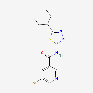 molecular formula C13H15BrN4OS B4851374 5-bromo-N-(5-pentan-3-yl-1,3,4-thiadiazol-2-yl)pyridine-3-carboxamide 