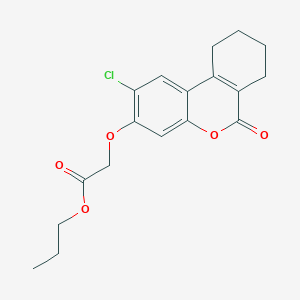 molecular formula C18H19ClO5 B4851390 PROPYL 2-({2-CHLORO-6-OXO-6H,7H,8H,9H,10H-CYCLOHEXA[C]CHROMEN-3-YL}OXY)ACETATE 