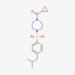 molecular formula C18H26N2O3S B4851485 CYCLOPROPYL{4-[(4-ISOBUTYLPHENYL)SULFONYL]PIPERAZINO}METHANONE 