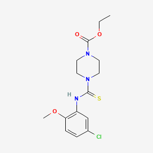 molecular formula C15H20ClN3O3S B4851490 ETHYL 4-[(5-CHLORO-2-METHOXYANILINO)CARBOTHIOYL]TETRAHYDRO-1(2H)-PYRAZINECARBOXYLATE 
